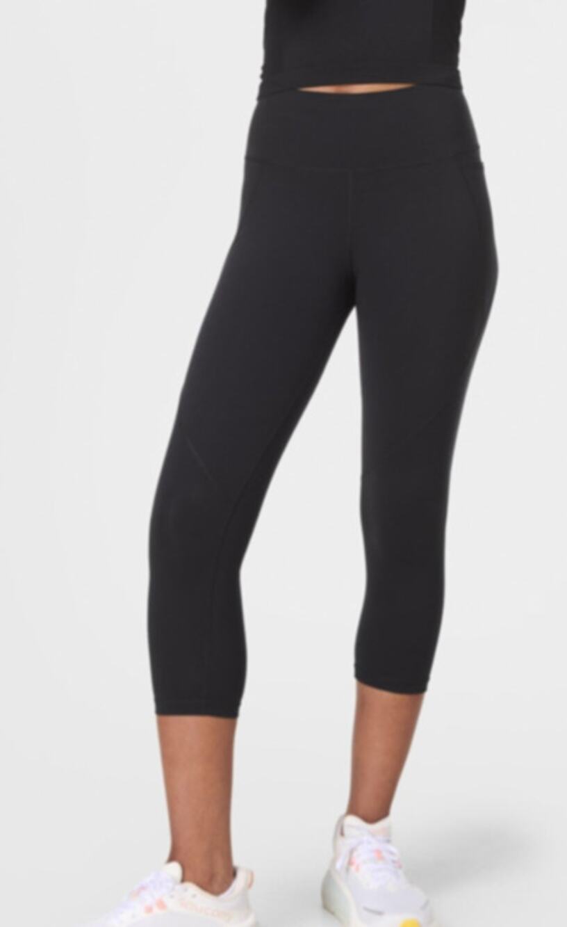 Sweaty Betty London Womens Reflective Power Leggings Back Zip Pocket Black Small